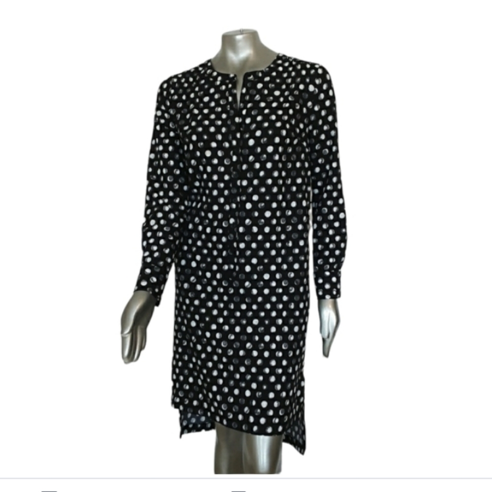 Merona Polka Dot Black/ White Tunic Dress Size Medium